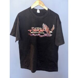 2014 Sturgis Motorcycle Rally T Shirt Black Eagle Graphic Tee Alstyle Apparel‎